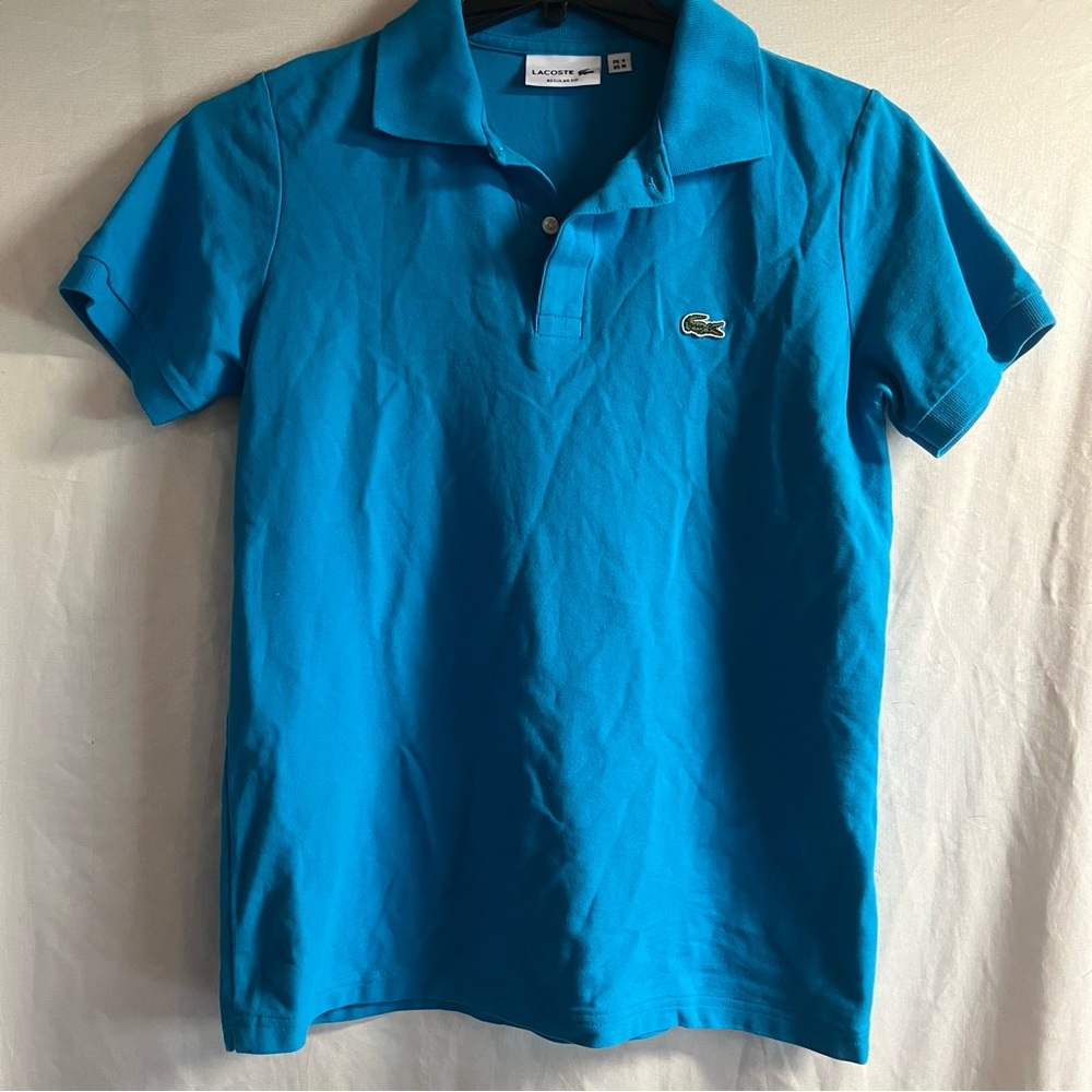 Lacoste Men's Regular Fit blue polo 100% cotton 2302L Size Med
